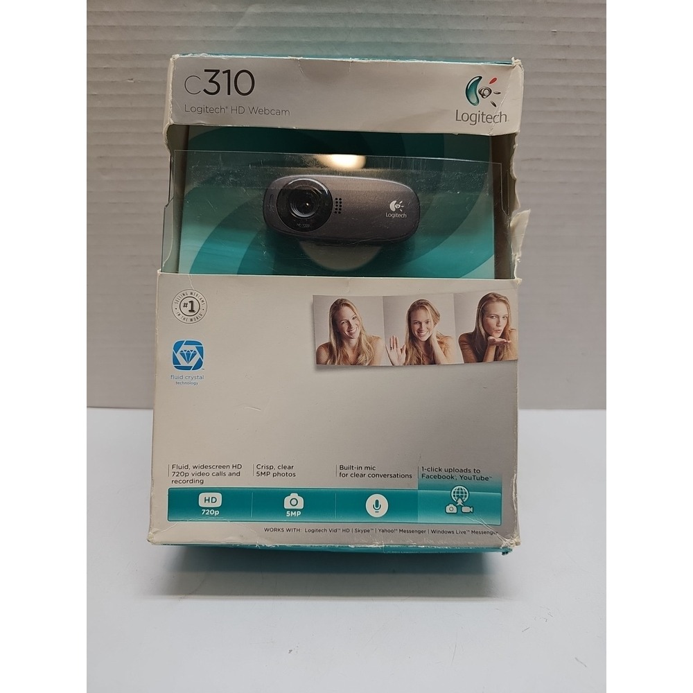 Logitech C310 HD Webcam Black 720p 960-000585 New